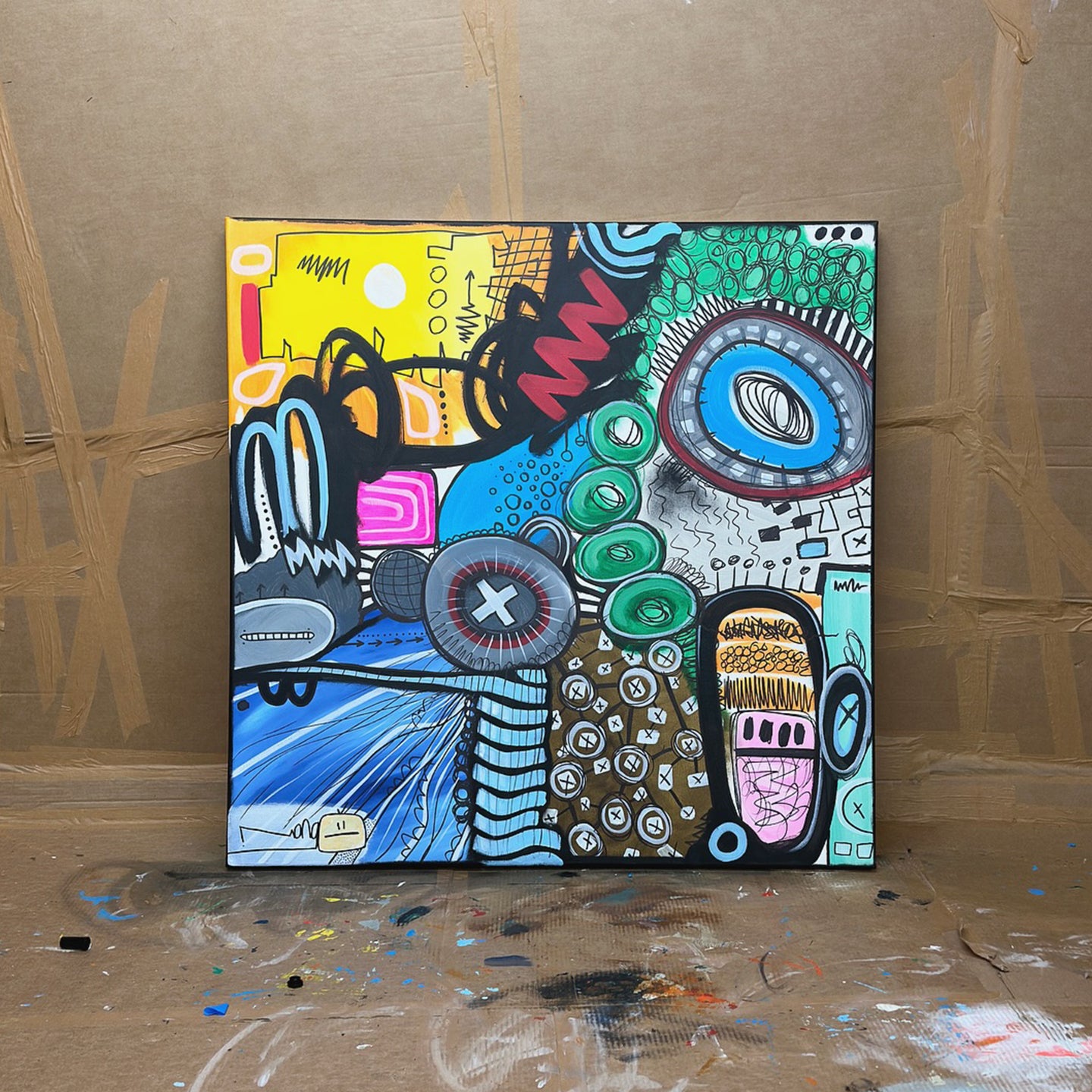 Circuit Board Disco | 100 x 100 cm