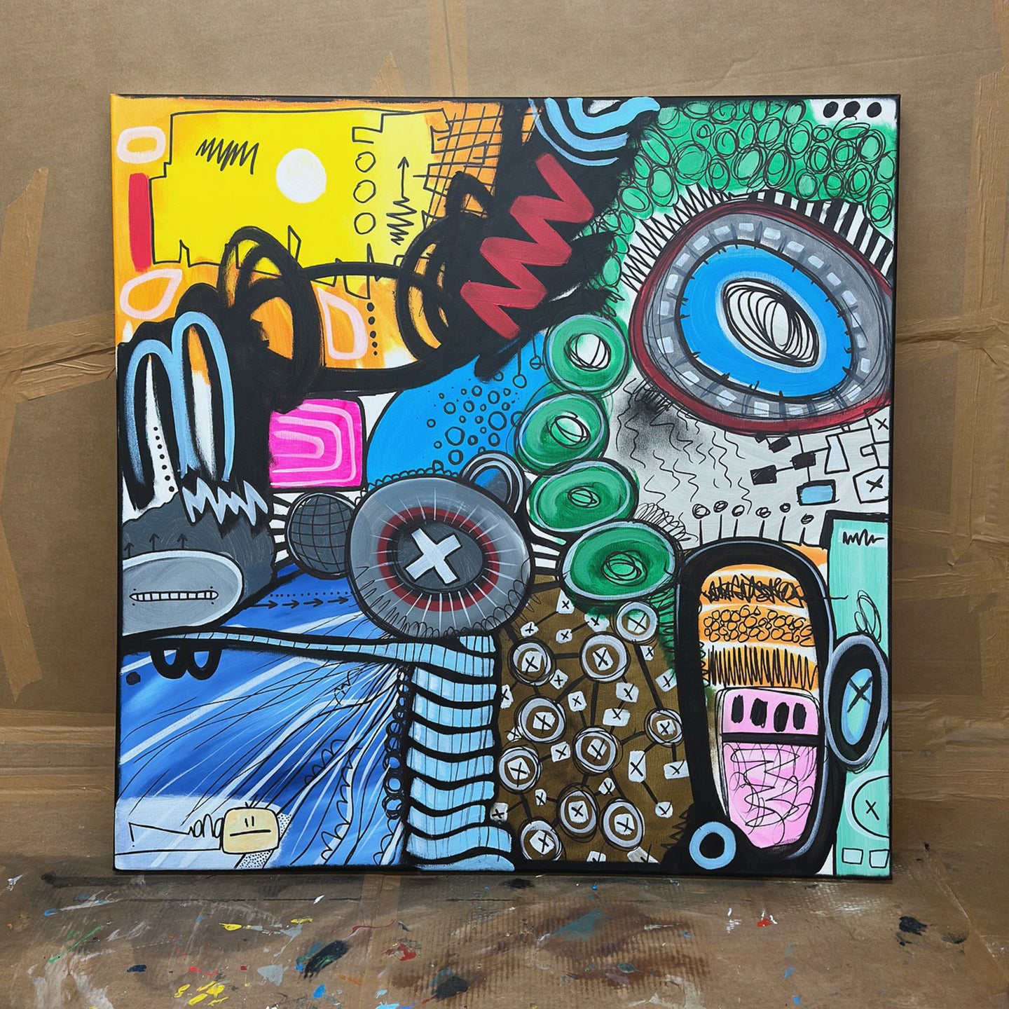 Circuit Board Disco | 100 x 100 cm