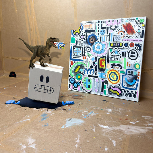 Jurassic Time Machine | 100 x 100 cm