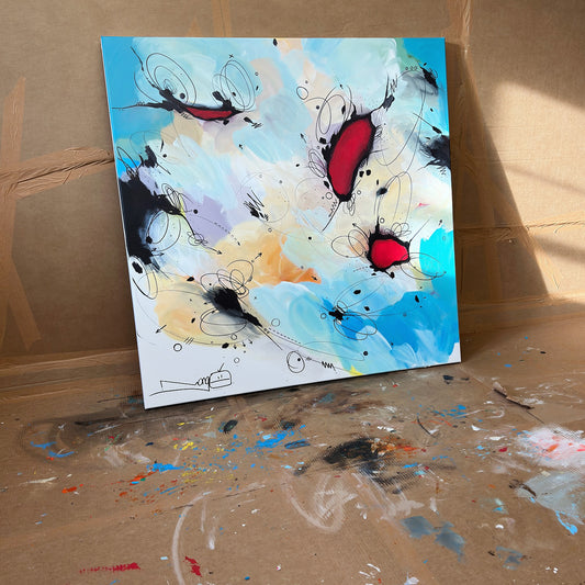 Blotted Cream | 100 x 100 cm